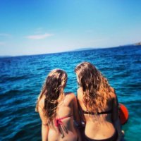two girls on the sea